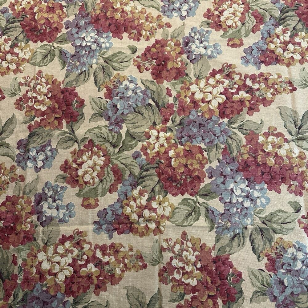 Portfolio Textiles Portgard Floral Fabric 54" x 36" Hydrangea Upholstery Vintage